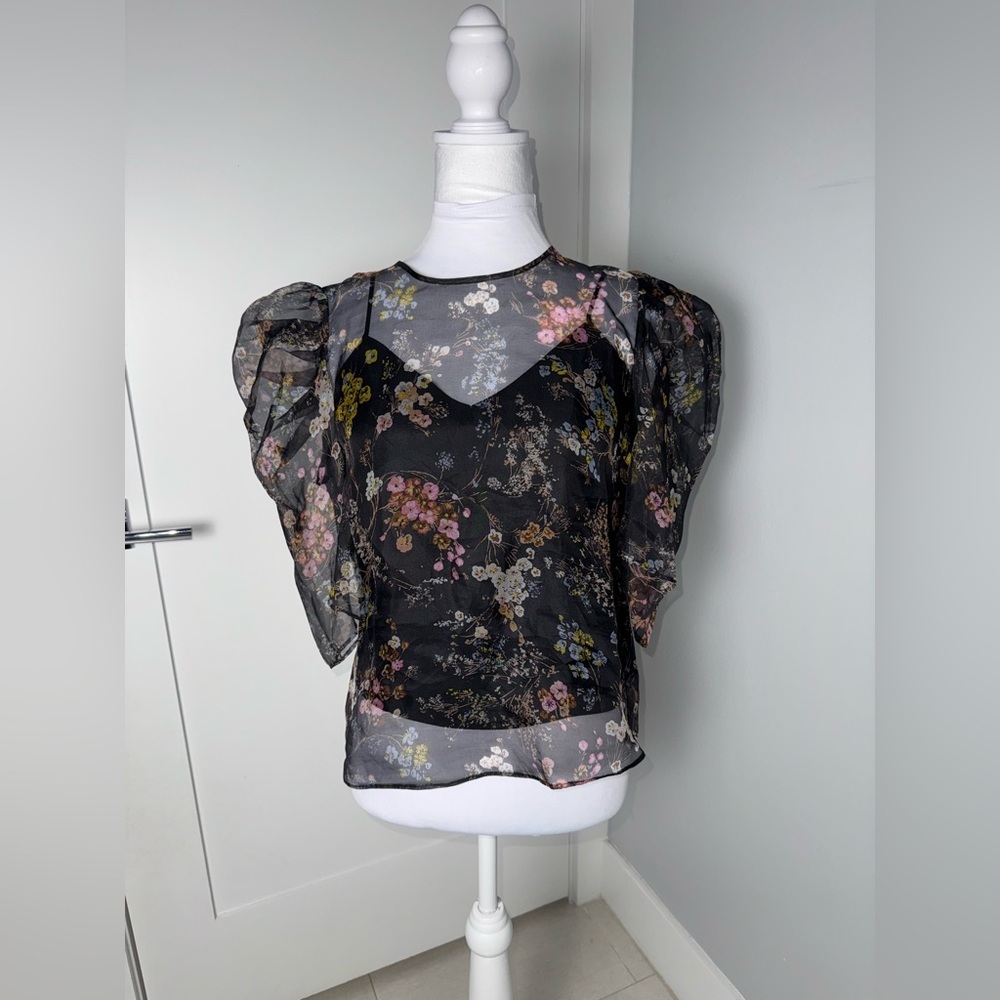 Cinq a Sept Sakura Erin Puff Sleeve Blouse/ Size Small - Picture 4 of 11